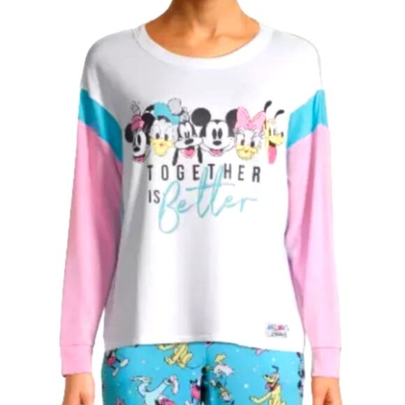 Disney Mickey & Friends Blue Pink Dolman Sleeve Sleep Shirt Size 3XL - Picture 1 of 8